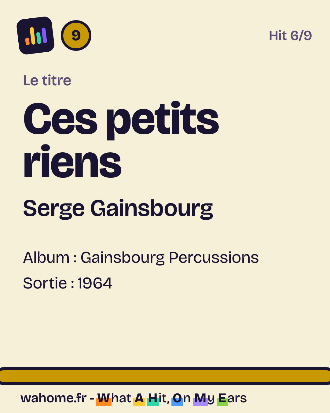 Slide 2 sur 5 : Ces petits riens, Serge Gainsbourg, le titre