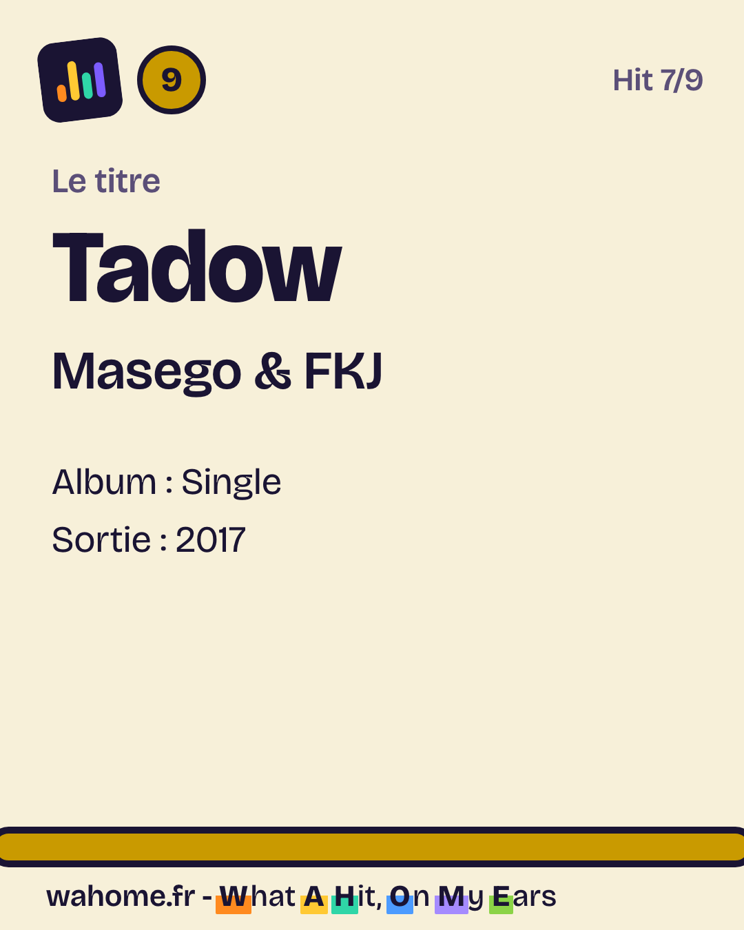 Slide 2 sur 5 : Tadow, Masego & FKJ, le titre