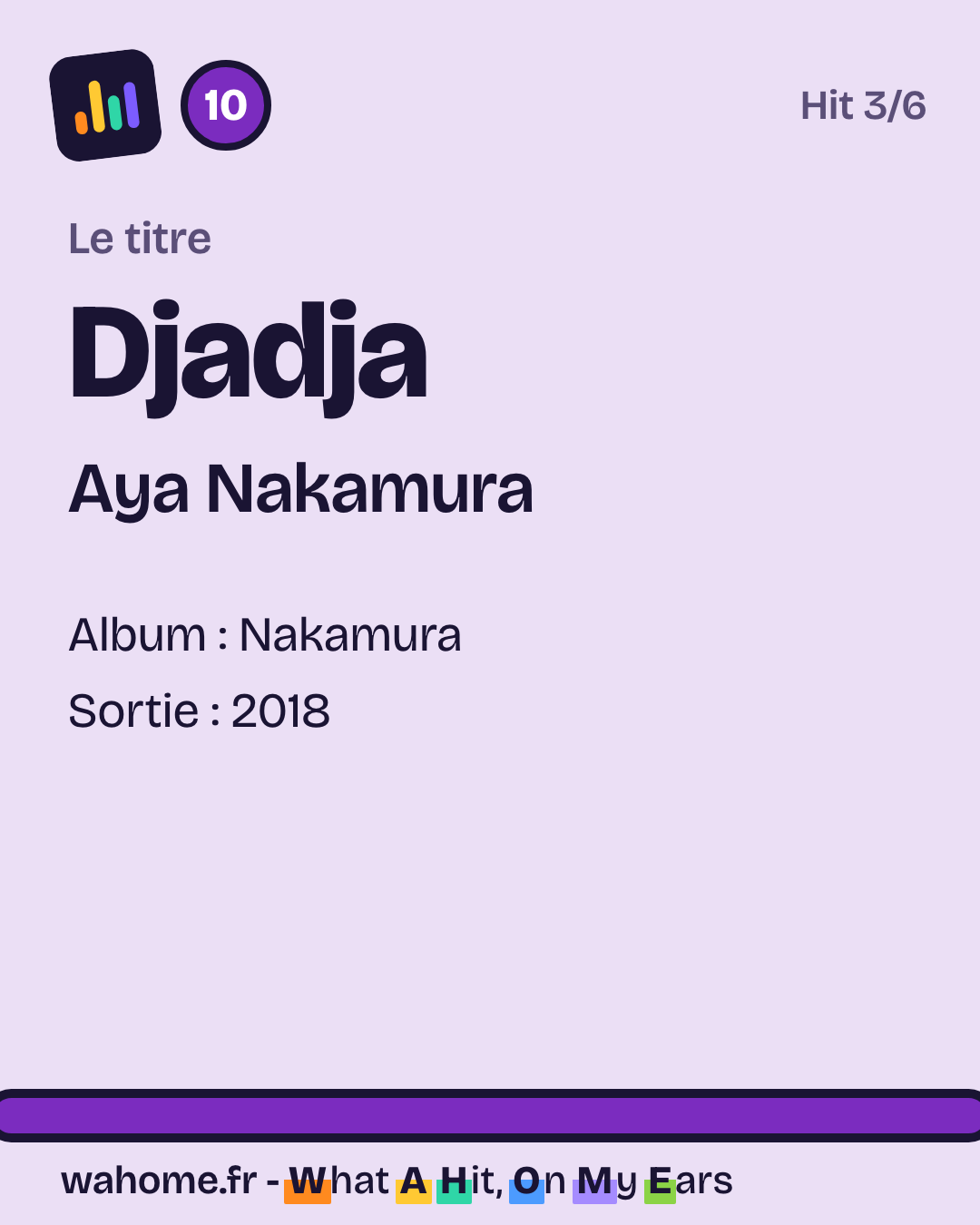Slide 2 sur 5 : Djadja, Aya Nakamura, le titre
